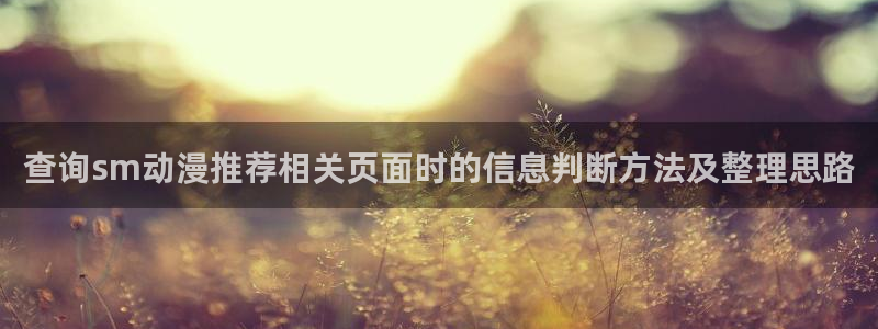 omofun日漫在线观看:查询sm动漫推荐相关页面时的信息判断方法及整理思路配图